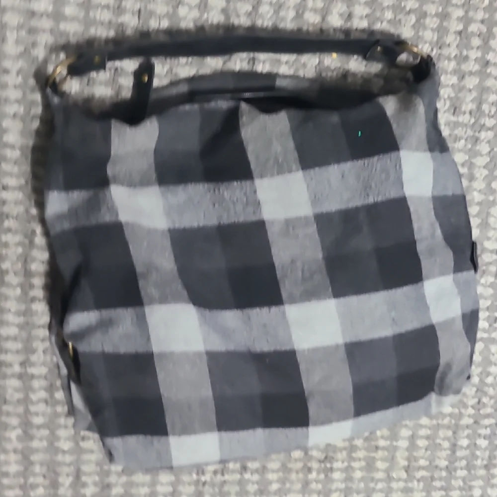 Plaid Black‎ and Gray Women's Hobo Bag